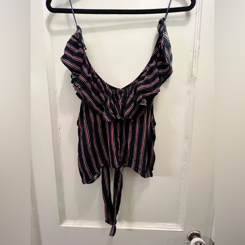 Black Flare Shoulder Crop Top
